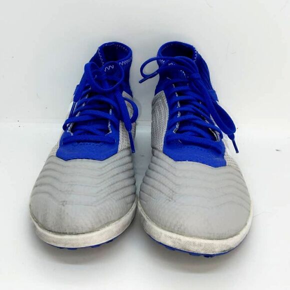 Adidas Predator Mens Pre-owned Gray with Blue Accents Soccer Sneakers- sz. 6 1/2